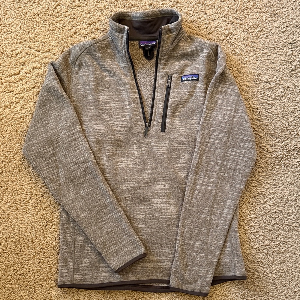 Patagonia Men's Heathered Brown Quarter Zip Better Sweater